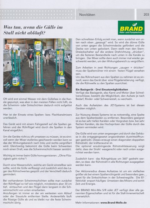 Spaltenmixer artikel in ubg stallbau ausgabe